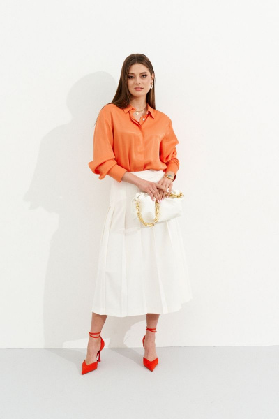 Рубашка свободного кроя из вискозы для кэжуал образов Ketty К-06040w оранжевый - фото 2