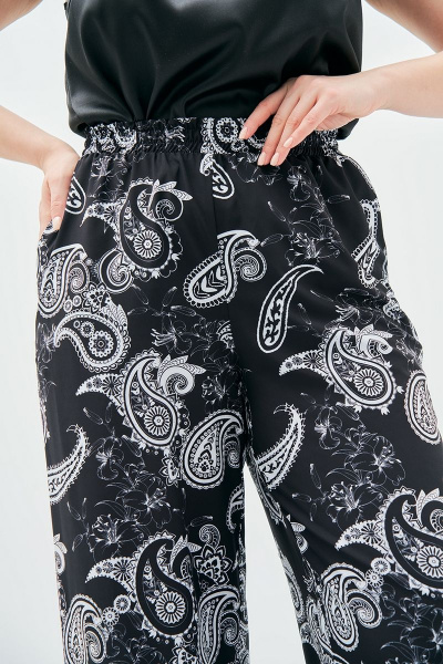 Брюки прямого силуэта из вискозы с карманами Art Ribbon M3862B - фото 3