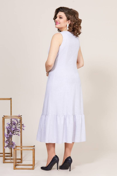 Платье на каждый день из хлопка с воланом и поясом Mira Fashion 5252 - фото 2
