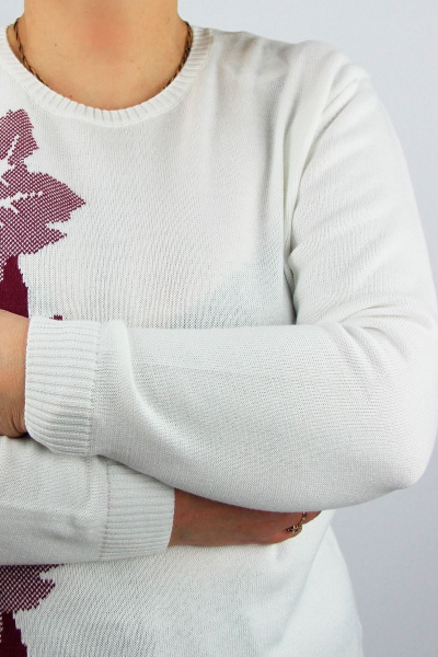 Джемпер с рисунком и однотонной спинкой на демисезон Полесье С0449-15 6С0177-Д43 158,164 отбеленный - фото 3