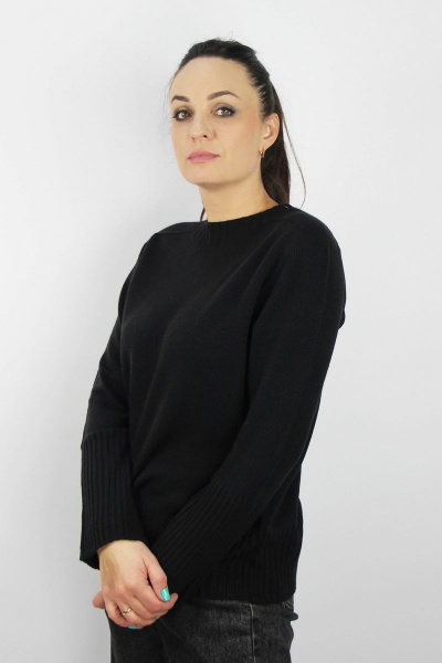 Джемпер реглан-погон из трикотажа для демиса Полесье С1379-22 3С8774-Д43 170,176 глубокий_черный - фото 2