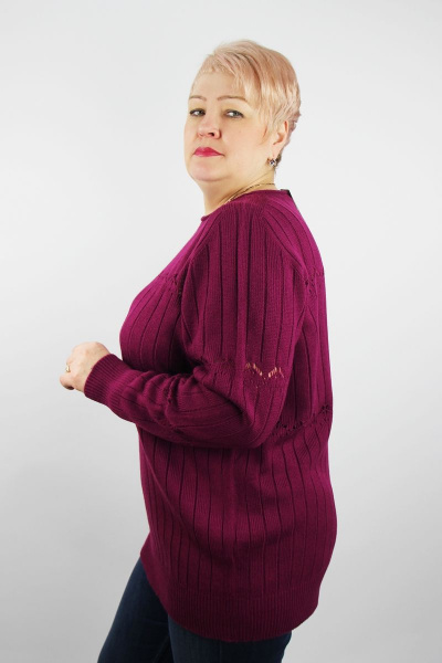 Джемпер фиолетовый регуляреный прямой силуэт с реглан-пагон Полесье С1410-22 3С3010-Д43 170,176 мадера - фото 2