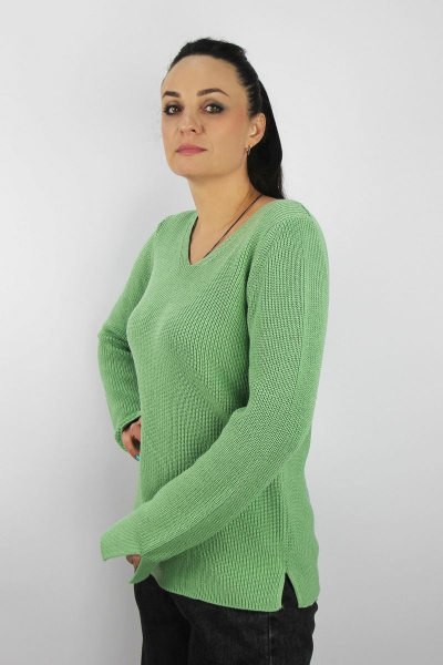 Джемпер зеленый регуляреный прямой силуэт для демисезона Полесье С1419-22 3С3048-Д43 158,164 киви - фото 2