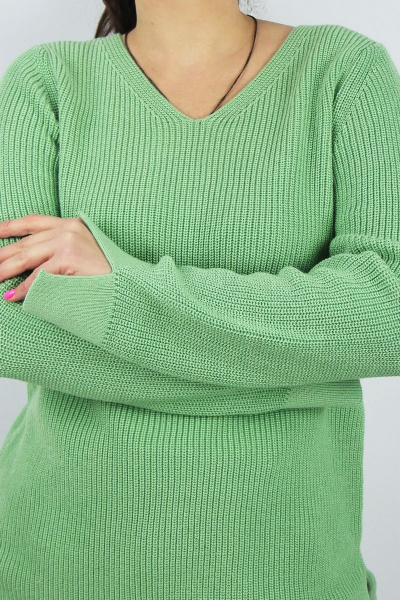 Джемпер зеленый регуляреный прямой силуэт для демисезона Полесье С1419-22 3С3048-Д43 170,176 киви - фото 3