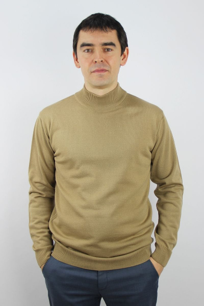 Демисезонный свитер из трикотажа с воротником-стойкой Полесье С3012-15 5С1749-Д43 170,176 верблюжий - фото 1