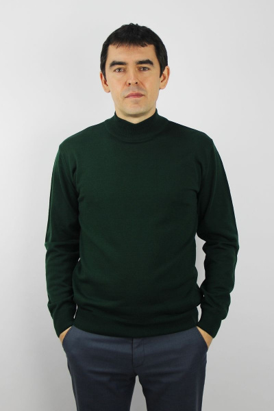 Демисезонный свитер из трикотажа с воротником-стойкой Полесье С3012-15 5С1749-Д43 170,176 охотничий_зеленый - фото 1