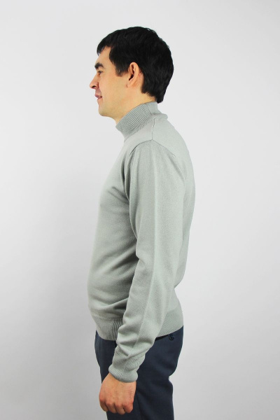 Серый свитер зауженный с двойным воротником Полесье С3012-15 5С1749-Д43 170,176 перламутровый - фото 5