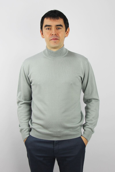 Серый свитер зауженный с двойным воротником Полесье С3012-15 5С1749-Д43 170,176 перламутровый - фото 4