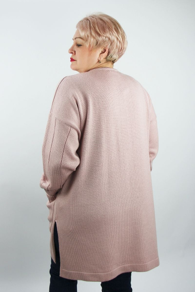 Демисезонный трикотажный жакет с длинным рукавом и накладными карманами Полесье С2679-22 2С8761-Д43 158,164 розовый_дым - фото 3