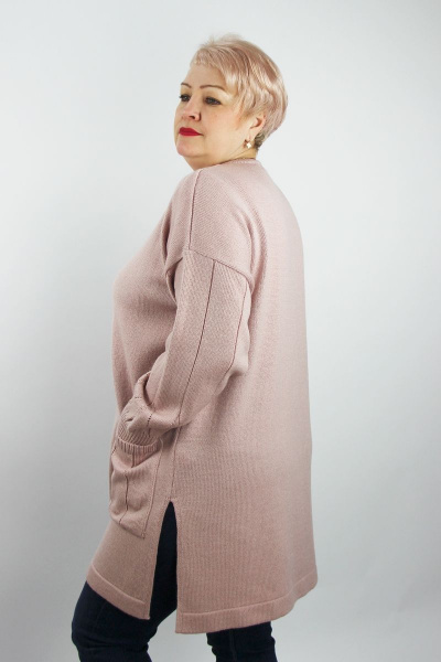Демисезонный трикотажный жакет с длинным рукавом и накладными карманами Полесье С2679-22 2С8761-Д43 158,164 розовый_дым - фото 2