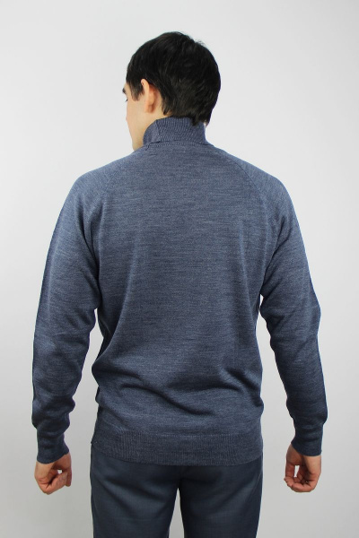 Синий мужской свитер реглан из вязки трикотаж Полесье С3070-17 7С1581-Д43 170,176 байкал - фото 3