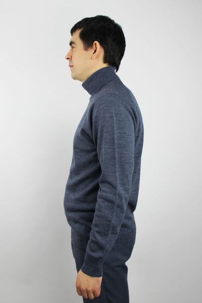 Синий мужской свитер реглан из вязки трикотаж Полесье С3070-17 7С1581-Д43 170,176 байкал - фото 2