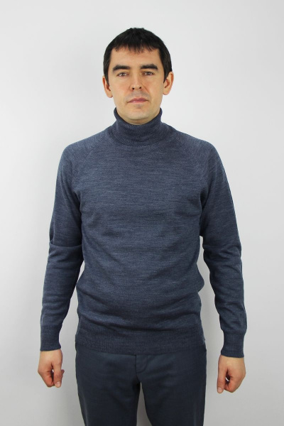 Синий мужской свитер реглан из вязки трикотаж Полесье С3070-17 7С1581-Д43 170,176 байкал - фото 1