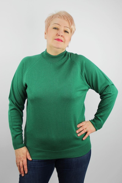 Демисезонный зеленый свитер реглан с двойной стойкой Полесье С3316-15 5С1754-Д43 158,164 листва - фото 1