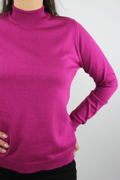 Демисезонный розовый свитер полуприлегающего силуэта с воротником-стойкой Полесье С3664-22 2С5074-Д43 158,164 фуксия - фото 3
