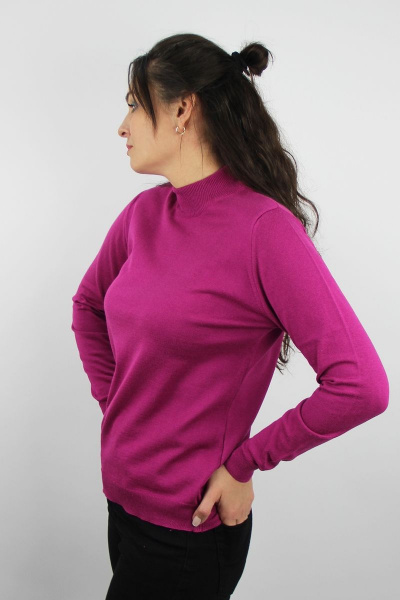 Демисезонный розовый свитер полуприлегающего силуэта с воротником-стойкой Полесье С3664-22 2С5074-Д43 170,176 фуксия - фото 2