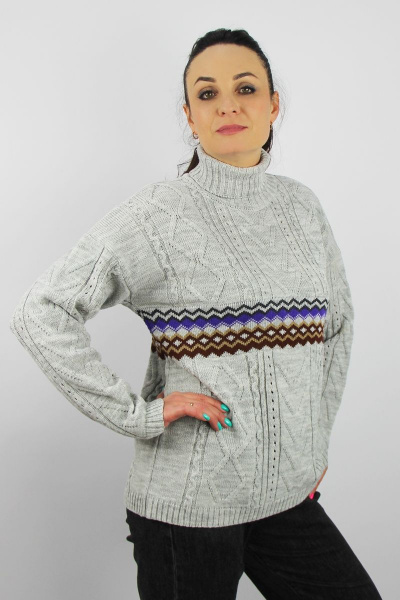 Демисезонный серый свитер второго слоя с длинным рукавом Полесье С3697-22 3С3008-Д43 158,164 итальянский - фото 2