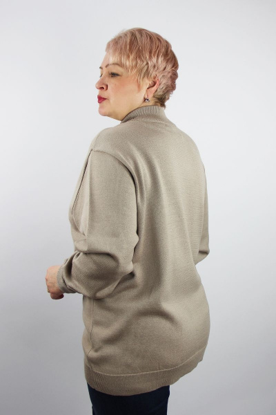 Бежевый хлопковый свитер с регланом и воротником-стойка Полесье С3708-22 2С5271-Д43 170,176 бежевый - фото 3