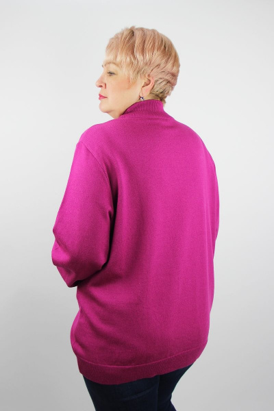 Розовый хлопковый свитер с регланом и воротником-стойка Полесье С3708-22 2С5271-Д43 170,176 фуксия - фото 3
