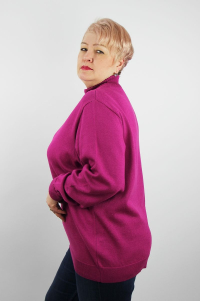 Розовый хлопковый свитер с регланом и воротником-стойка Полесье С3708-22 2С5271-Д43 170,176 фуксия - фото 2