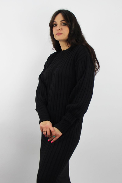 Платье из трикотажа с спущенной линией плеча и круглым вырезом Полесье С4514-22 2С5243-Д43 164 черный - фото 2
