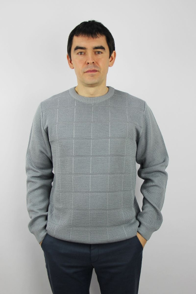 Джемпер из шерсти и трикотажа с круглым вырезом из второго слоя Полесье С5199-22 3С3002-Д43 182,188 серый - фото 1