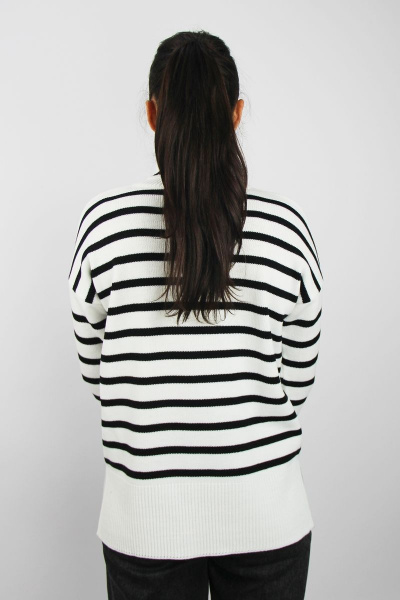 Демисезонный белый свитер прямого силуэта с разрезами Полесье С3705-22 3С3028-Д43 158,164 супербелый - фото 3