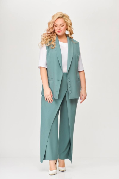 Брюки, жилет Swallow 646.3 пепельно-голубой - фото 12