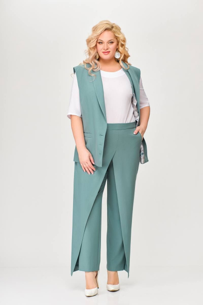 Брюки, жилет Swallow 646.3 пепельно-голубой - фото 11