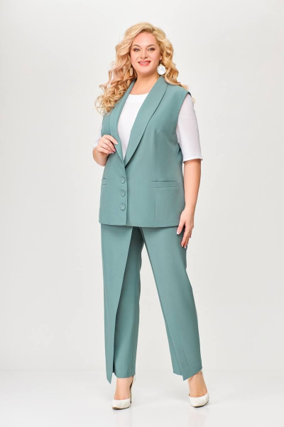 Брюки, жилет Swallow 646.3 пепельно-голубой - фото 1