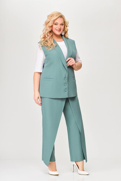 Брюки, жилет Swallow 646.3 пепельно-голубой - фото 3