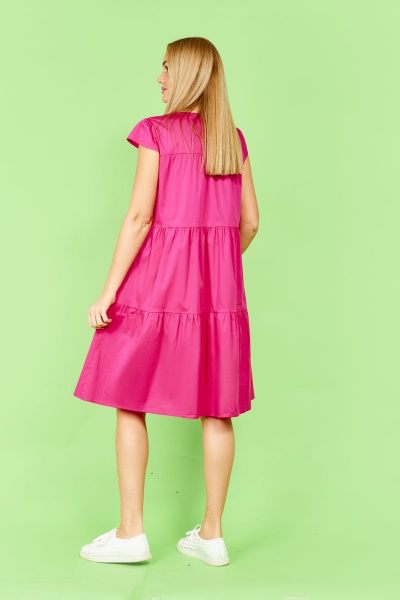 Летнее платье с воланами и карманами, розовое Azzara 836Ф - фото 2