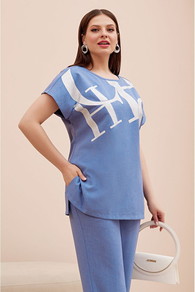 На каждый день костюм из текстиля с брюками Палаццо и свитшотом Lissana 4715 - фото 8