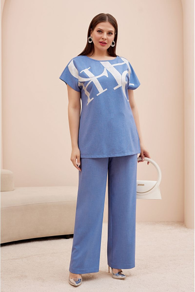 На каждый день костюм из текстиля с брюками Палаццо и свитшотом Lissana 4715 - фото 4