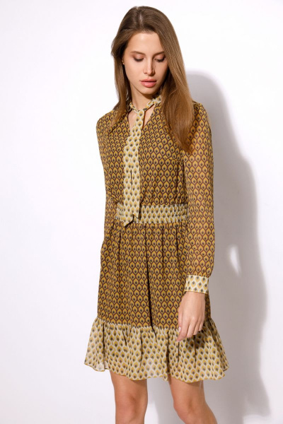 Платье LaVeLa L1975 коричневый/бежевый - фото 2