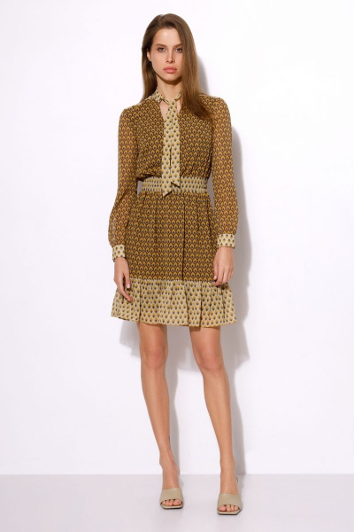 Платье LaVeLa L1975 коричневый/бежевый - фото 1