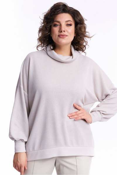 Серый летний комплект из брюк и джемпера из текстиля Almirastyle 251 - фото 5