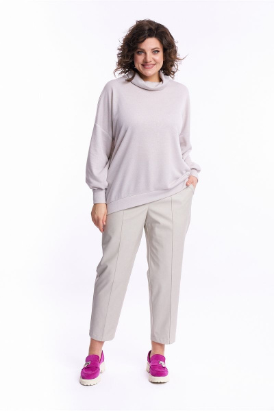 Серый летний комплект из брюк и джемпера из текстиля Almirastyle 251 - фото 1