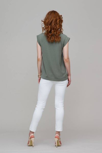 Двуцветная женская блузка из вискозы с разрезами по бокам Domna 539 бежевый - фото 3