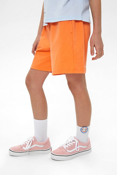 Яркие трикотажные шорты с трансфером для девочки Bell Bimbo 230120 абрикос - фото 5