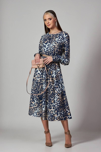 Мультиколор платье с сборкой и регланом на каждый день и наряд Rosheli 1024 /1 - фото 1