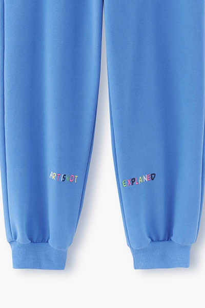 Спортивные джоггеры из футера с вышивкой Bell Bimbo 230125 т.голубой - фото 3