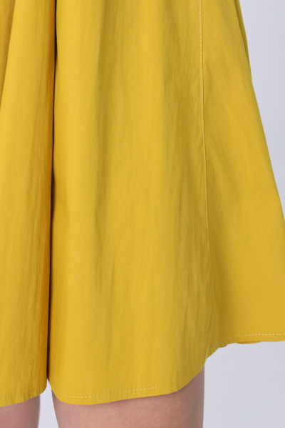 Платье из хлопка, летнее, мини, свободное, на each day Панда 139087w горчичный - фото 3