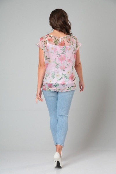 Блуза и топ из шифона и вискозы с поясом и рукавом ¾ Modema м.714/1 - фото 9