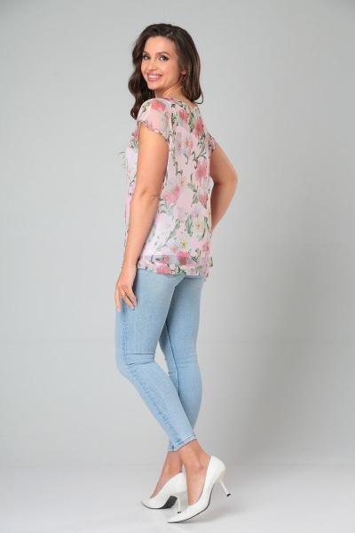 Блуза и топ из шифона и вискозы с поясом и рукавом ¾ Modema м.714/1 - фото 8