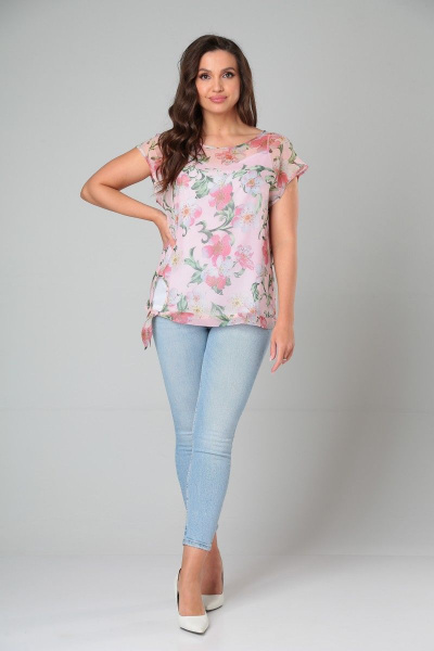 Блуза и топ из шифона и вискозы с поясом и рукавом ¾ Modema м.714/1 - фото 7