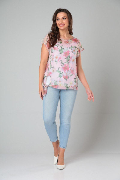 Блуза и топ из шифона и вискозы с поясом и рукавом ¾ Modema м.714/1 - фото 6