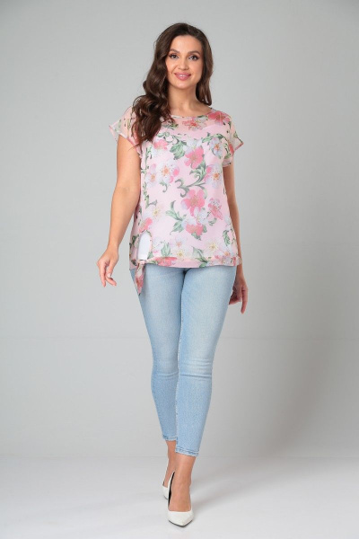 Блуза и топ из шифона и вискозы с поясом и рукавом ¾ Modema м.714/1 - фото 5