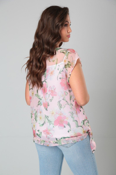 Блуза и топ из шифона и вискозы с поясом и рукавом ¾ Modema м.714/1 - фото 4