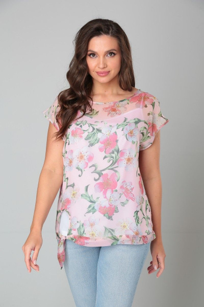 Блуза и топ из шифона и вискозы с поясом и рукавом ¾ Modema м.714/1 - фото 2